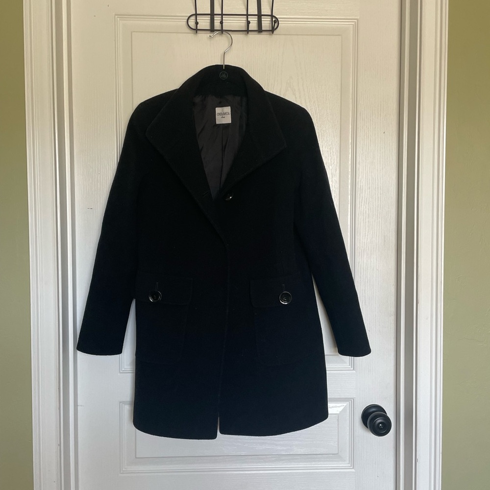 Heavy black pea coat